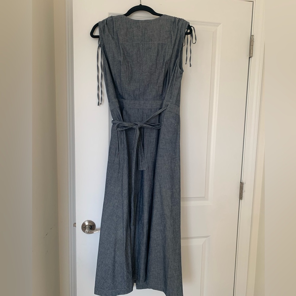 Uniqlo x IDLF last collaboration Elegant Blue Sleeveless wrap Dress - Picture 9 of 9